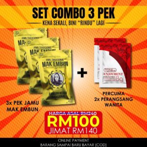 3 PEKET JAMU TRADISIONAL MAK EMBUN + FREE PERANGSANG